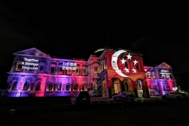 National Day Facade Projection at National Museum of Singapore