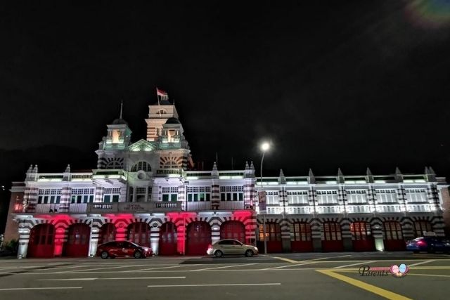Central Fire Station light up