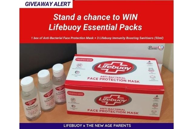 Lifebuoy masks and sanitiser giveaway