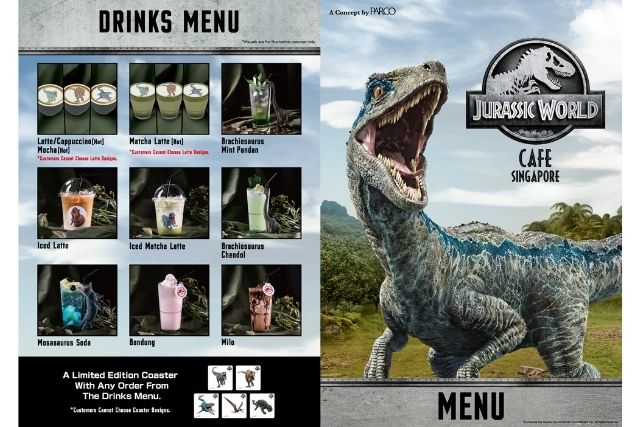 Jurassic World Cafe Drinks Menu