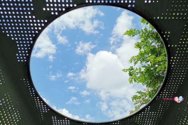 View from tank outdoor playground