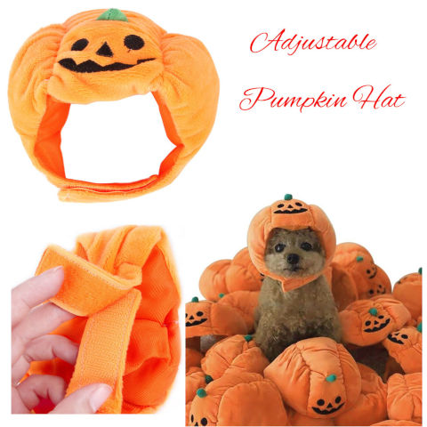 Halloween Pumpkin Hat Dog Cats