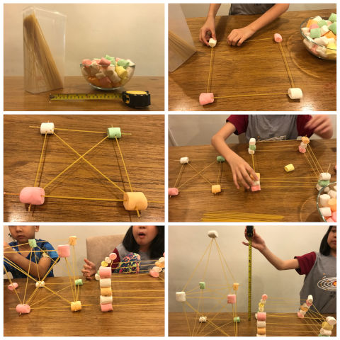 Home STEM experiment Marshmallow Tower