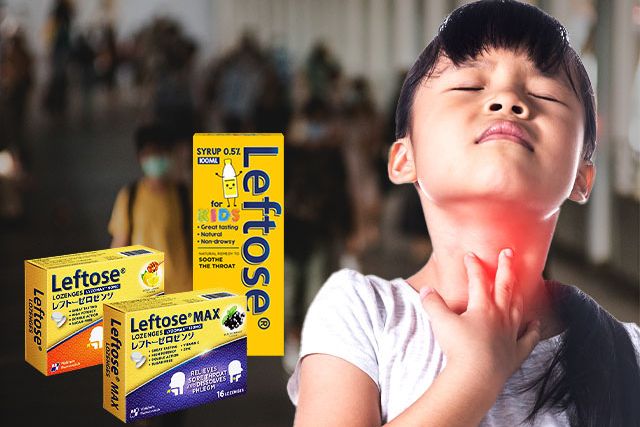 Leftose lozegnes syrup sore throat