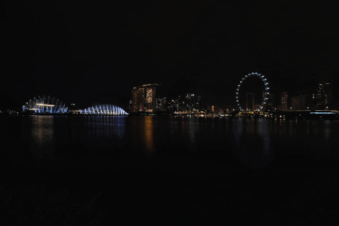 Singapore Earth Hour in the dark