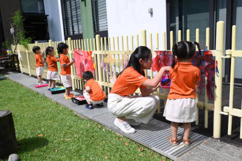 My First Skool Fernvale Link outdoor painting activity