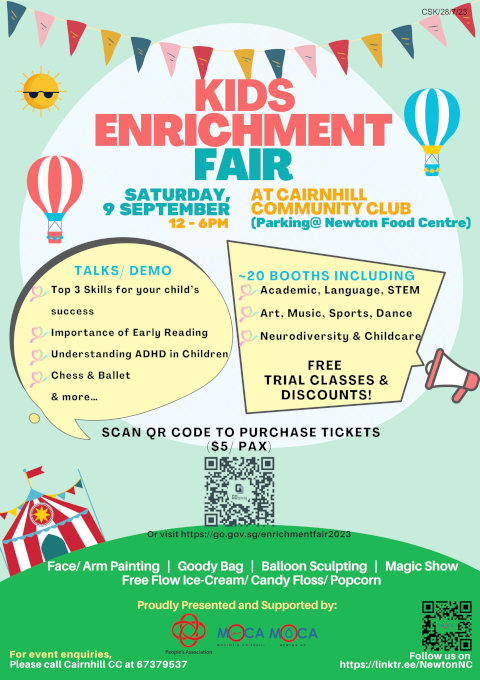 Cairnhill CC Kids enrichment fair Sep 2023