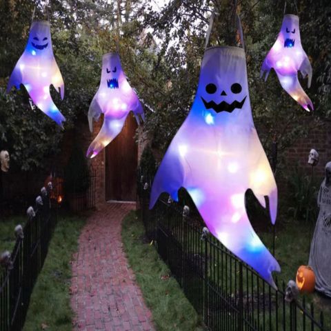 Halloween Decoration Glowing Horror Ghost Flying Flag