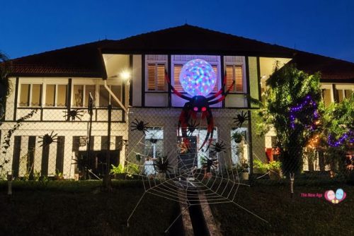 Halloween Decorations at Sembawang Estate 2023 Night