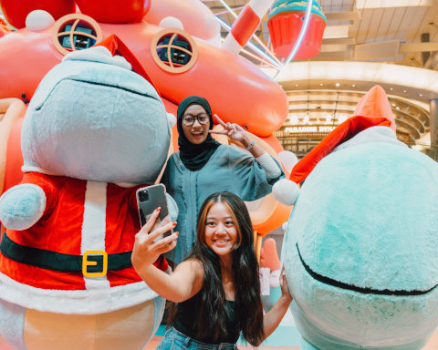 Changi Airport dino mascots Candy Wonderland
