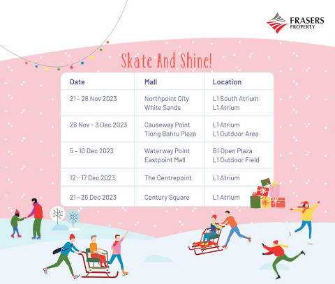 Frasers Property Singapore Malls ice skating schedule