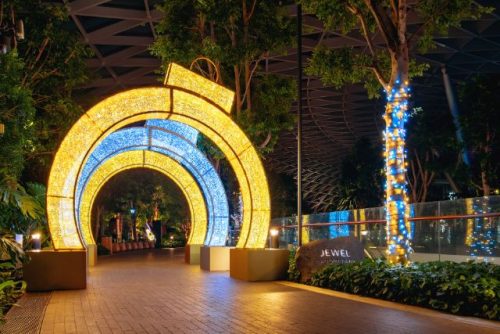 Jewel Christmas Canopy Park lighted arch