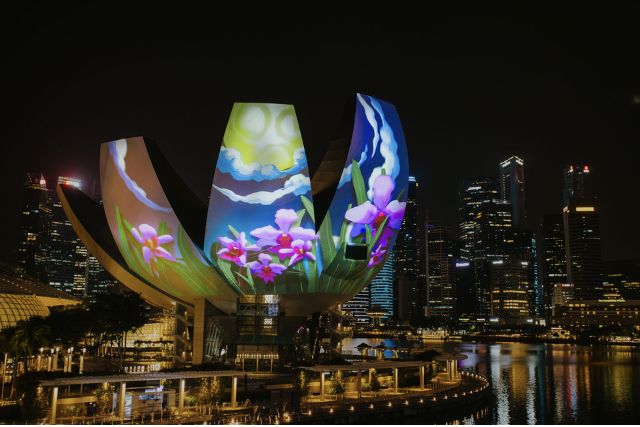 Marina Bay Singapore Countdown light projection