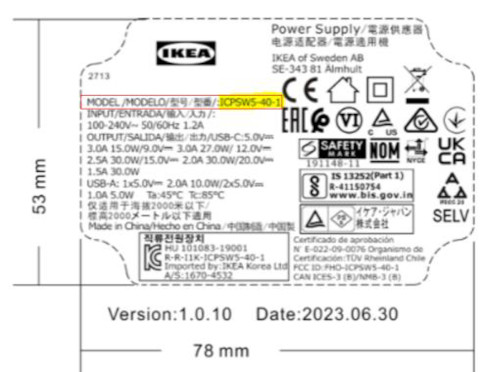 IKEA ÅSKSTORM USB charger recall