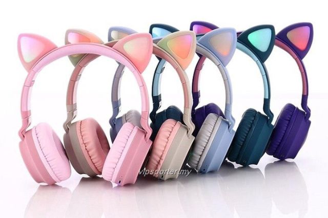 childrens day tech gifts LED Cat Ear Bluetooth Headphones