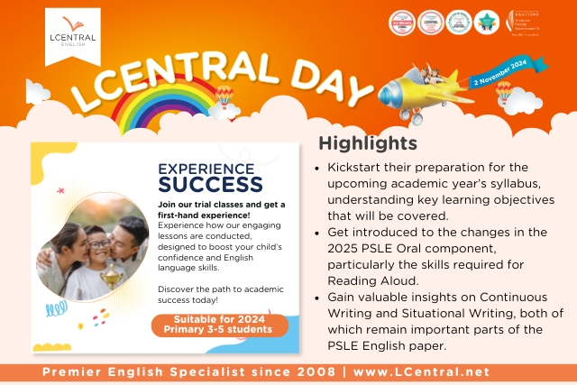 2nd November – LCentral Day: Experience SUCCESS for P3-P5