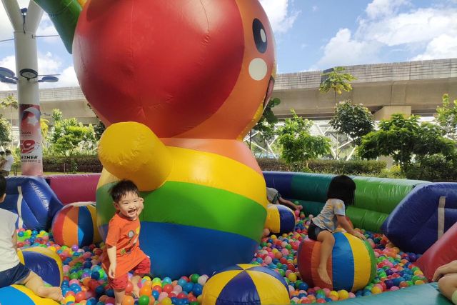 Inflatable castles at One Punggol