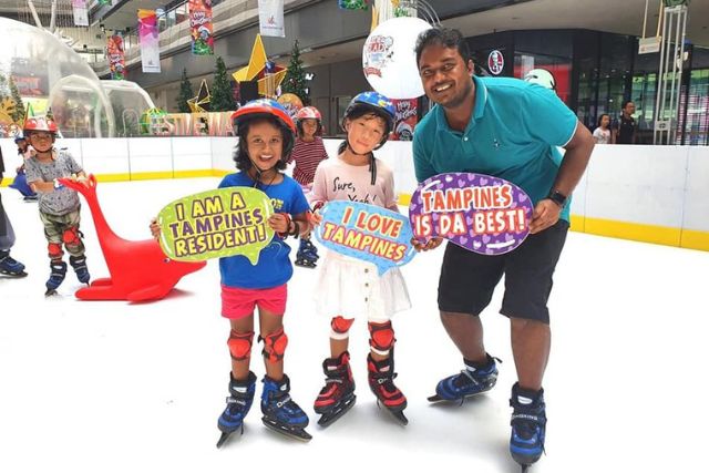 Our Tampines Hub skating rink at OTH Festive Walk