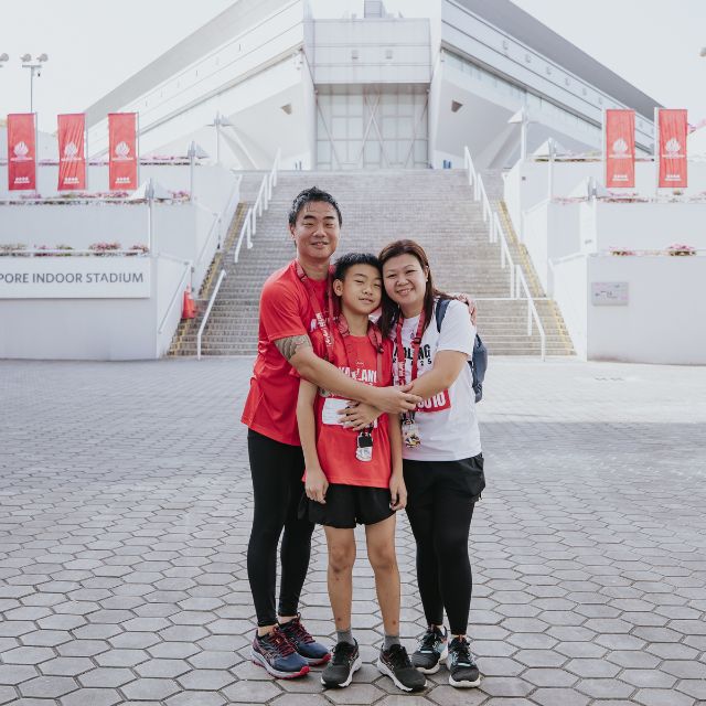 Kuan Hwee and his family at AirAsia Kallang Run