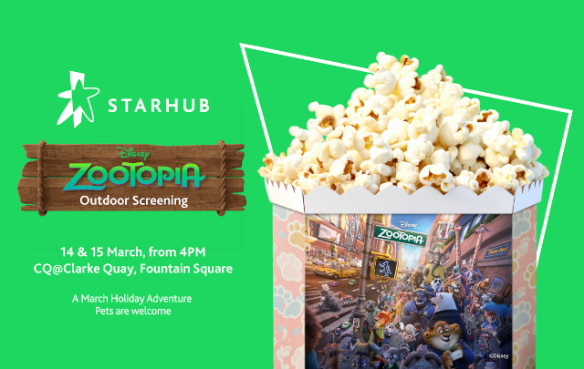 Free Outdoor Zootopia Screening at CQ Clarke Quay by Starhub