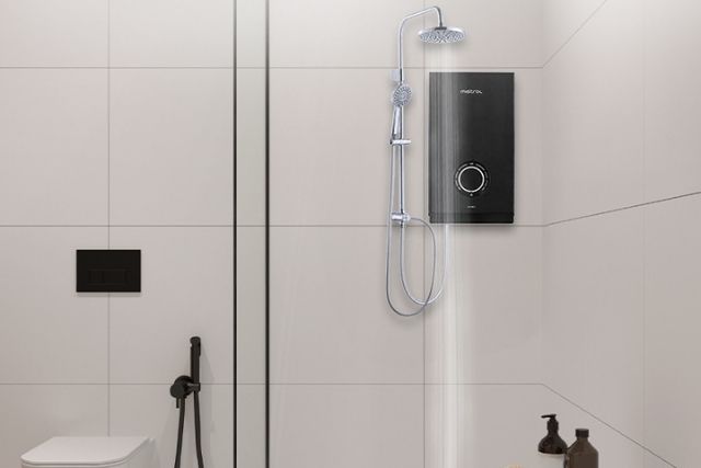 Mistral Instant Shower Heater with DC Pump & Rain Shower