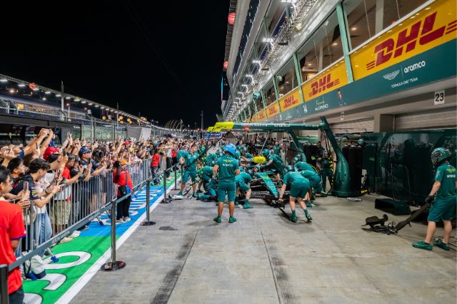 Watch the teams practice at the F1 garages