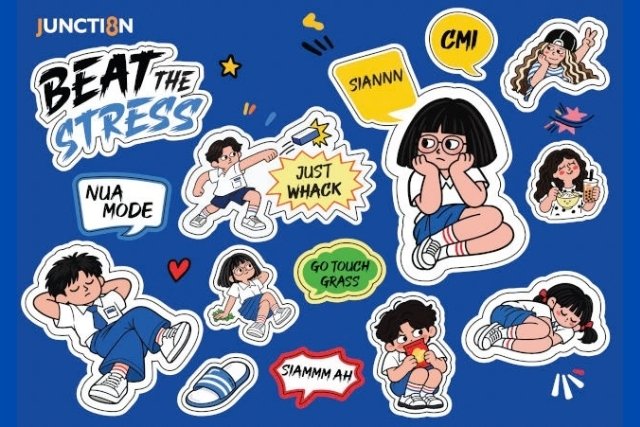 Junction 8 Beat The Stress Sticker Pack